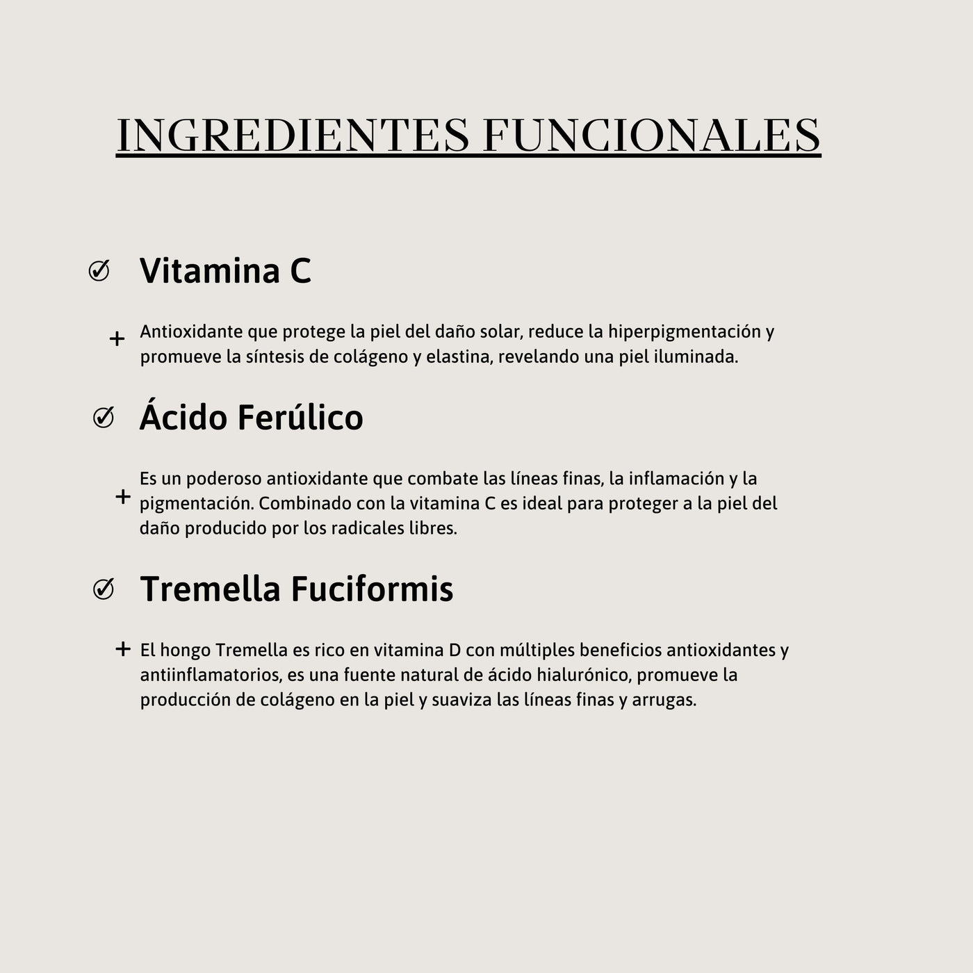 Serum de acido ferulico y vitamina c para manchas en la piel